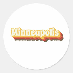 Adesivo Texto de Imagem Retroativa Minneapolis