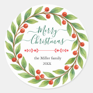 Adesivo Texto de Natal em Watercolor com Texto Personaliza