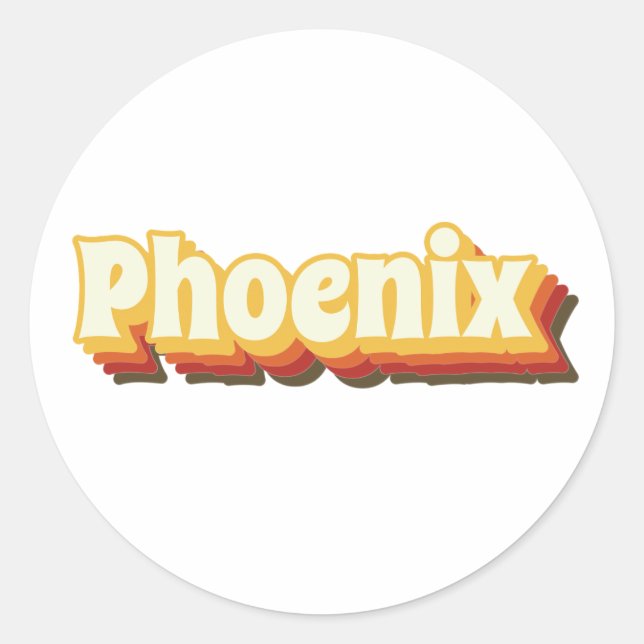 Adesivo Texto de Vintage da Phoenix (Frente)