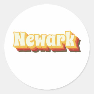 Adesivo Texto de Vintage da Retrora de Newark