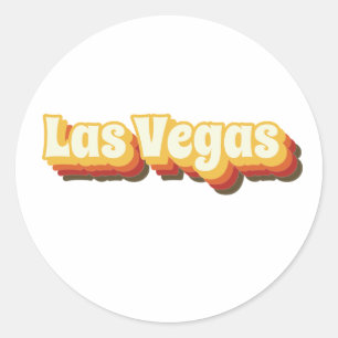 Adesivo Texto de Vintage Retro Las Vegas