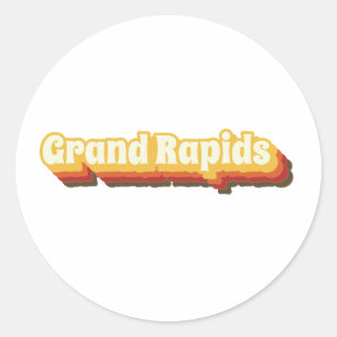 Adesivo Texto de Vintagem Retroativa das Grandes Rapids