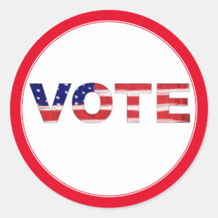 Adesivo Texto De Votação Em Cores De Sinalizador Vermelho