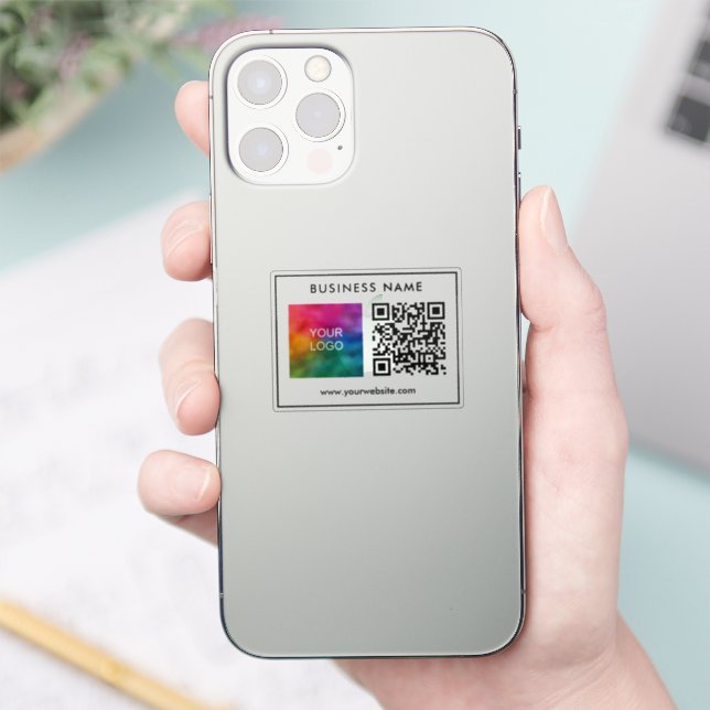Adesivo Texto do Código QR do Modelo moderno Texto comerci (Telefone)