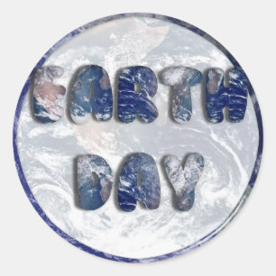 Adesivo Texto do Dia da Terra sem Fundo da Terra