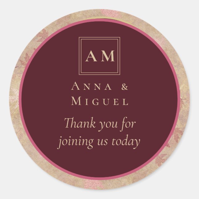 Adesivo Texto Dourado de Casamento de Rosas vermelhas Botâ (Frente)