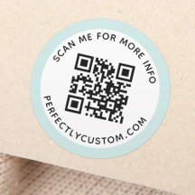 Texto e código de QR de borda azul aqua moderna