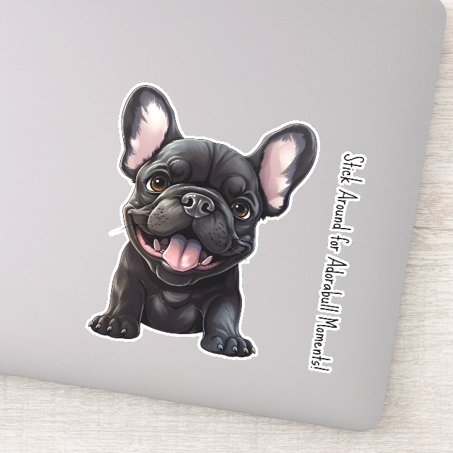 Adesivo Texto e cor personalizados, 🐶 filhote francês (Detalhe)