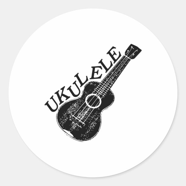 Adesivo Texto E Imagem Do Ukulele (Frente)