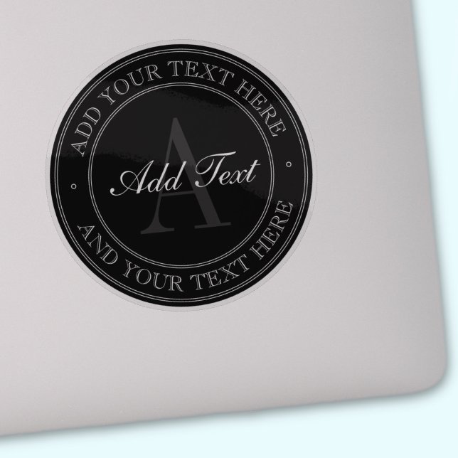 Adesivo Texto editável de Cinza preta elegante transparent (Criador carregado)