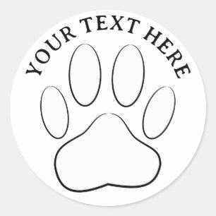 Adesivo Texto Editável de Pegada Branca de Pata