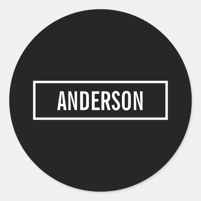 Adesivo Texto editável moderno no quadro de estilo de logo (Frente)