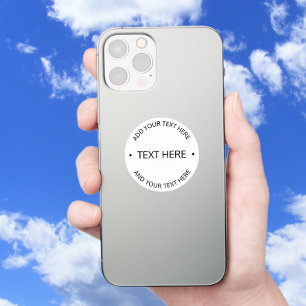 Adesivo Texto Editável Moderno Simples Branco e Preto