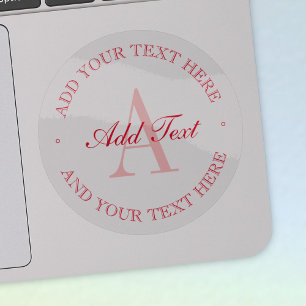 Adesivo Texto editável vermelho minimalista elegante trans