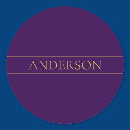 Adesivo Texto Elegante Personalizável | Dourado e Roxo Esc