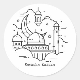 Adesivo Texto em Linha Branco Ramadan Kareem Stickers