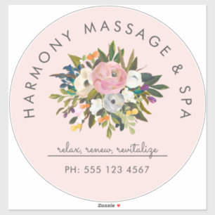 Adesivo Texto Floral Elegante em Bala Botânica Curvado B