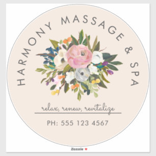 Adesivo Texto Floral Elegante em Bala Botânica Curvado  C