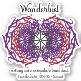 Adesivo Texto Gráfico Wanderlust Texto Mandala + Palavra S