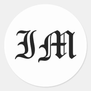 Adesivo Texto inglês velho das letras IM no fundo branco