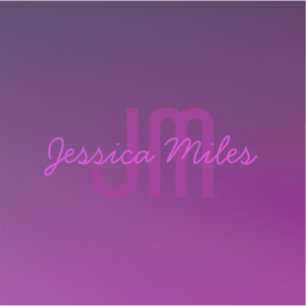 Adesivo Texto Monograma Editável Moderno e Ombre Roxo