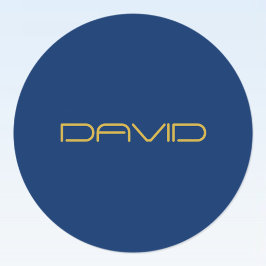 Adesivo Texto Na moda editável | Azul Dourado e Marinho