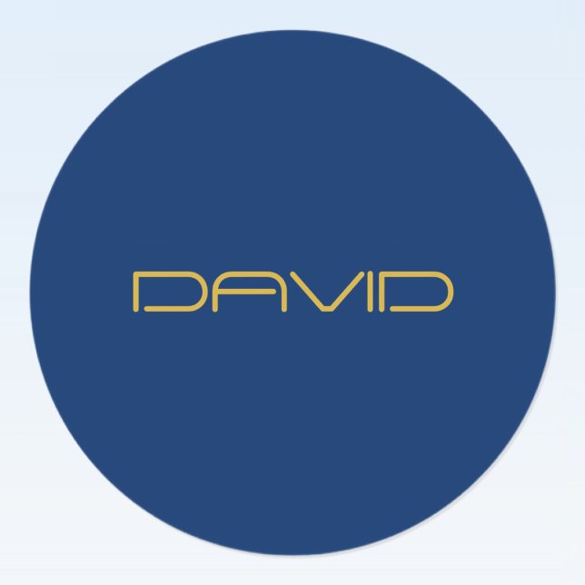 Adesivo Texto Na moda editável | Azul Dourado e Marinho (Criador carregado)