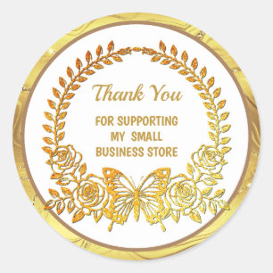 Adesivo Texto Personalizado, Borboleta Dourada e Flor