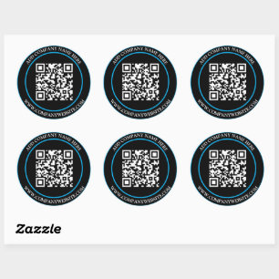 Adesivo Texto Personalizado Código QR Preto Branco Clássic