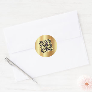 Adesivo Texto personalizado Código QR Upload Dourado do Lo