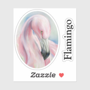 Adesivo Texto Personalizado de Arte de Pastel Flamingo Ros
