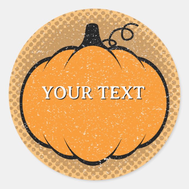 Adesivo Texto Personalizado de Desenho de Pumpkin da Estaç (Frente)