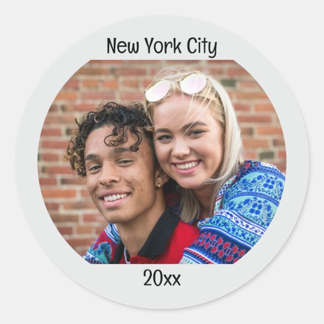 Adesivo Texto Personalizado de Duas Linhas Foto Personaliz (Frente)