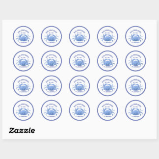 Adesivo Texto Personalizado de Ilustração de Mola Azul