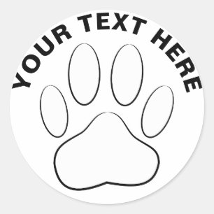 Adesivo Texto Personalizado de Impressão da Pata Branca