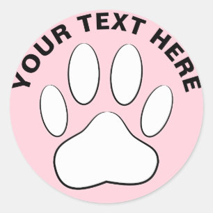 Adesivo Texto Personalizado de Impressão de Paw Branco Cor