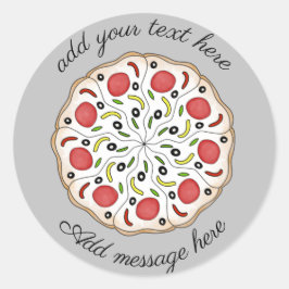 Adesivo texto personalizado de pizza