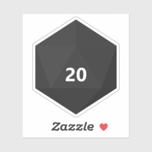 Adesivo Texto personalizado die D20  Modelo preto