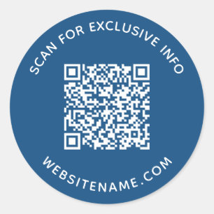 Adesivo Texto personalizado do código QR da empresa azul