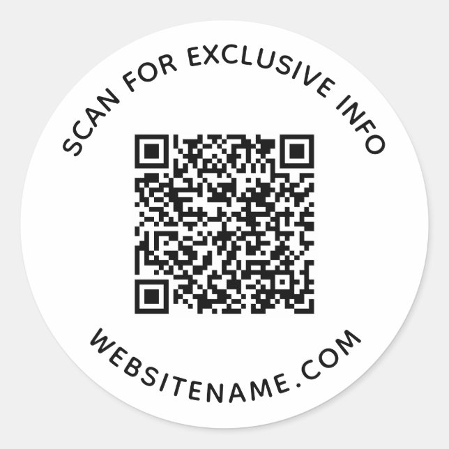 Adesivo Texto Personalizado do Código QR de Negócio (Frente)