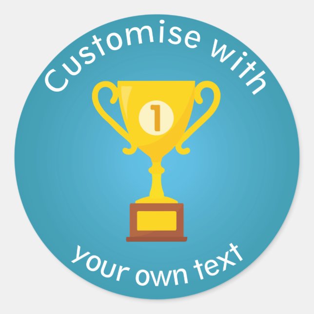 Adesivo Texto Personalizado do Troféu de Primeiro Local (Frente)