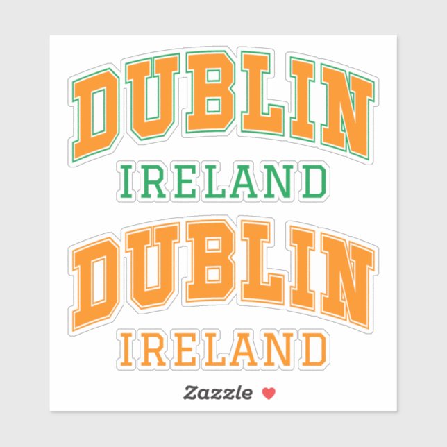 Adesivo Texto personalizado Dublin Irlanda (Folha)
