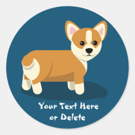 Adesivo Texto Personalizado Gelado Feliz Tan Corgi Cachorr