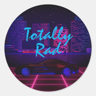 Adesivo Texto Personalizado - Retro Carro Esportivo Neon N