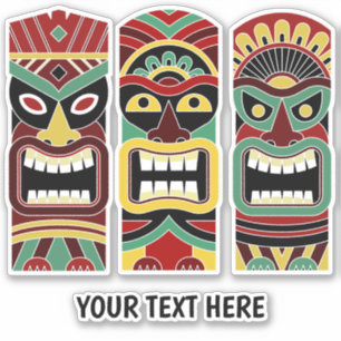 Adesivo Texto personalizado Tiki Totem autocolantes