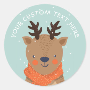 Adesivo Texto personalizado vinhetas de Winter Deer