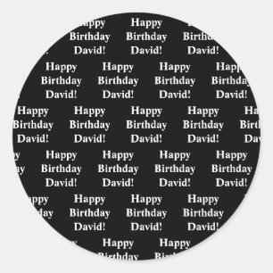 Adesivo Texto Personalizável de Feliz Aniversário Preto