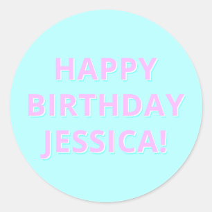 Adesivo Texto Personalizável Feliz Aniversário para Qualqu