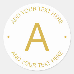 Adesivo Texto Personalizável Moderno Simples Dourado e