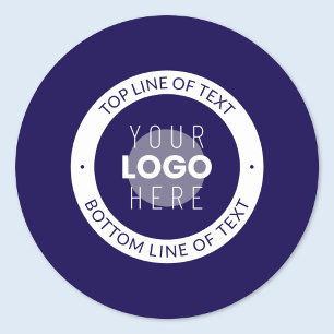 Adesivo Texto Personalizável & Seu Logotipo   Azul Escuro 